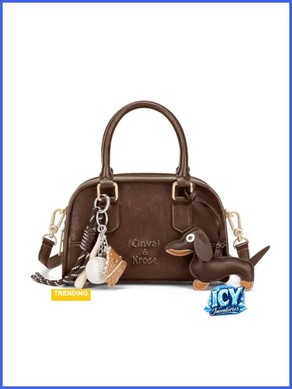 Genuine Leather Crossbody Bag with Adjustable Strap and Multiple Pockets for